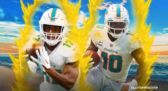 The Miami Dolphins wide receiver duo of Tyreek Hill and Jaylen Waddle - Clutchpoints